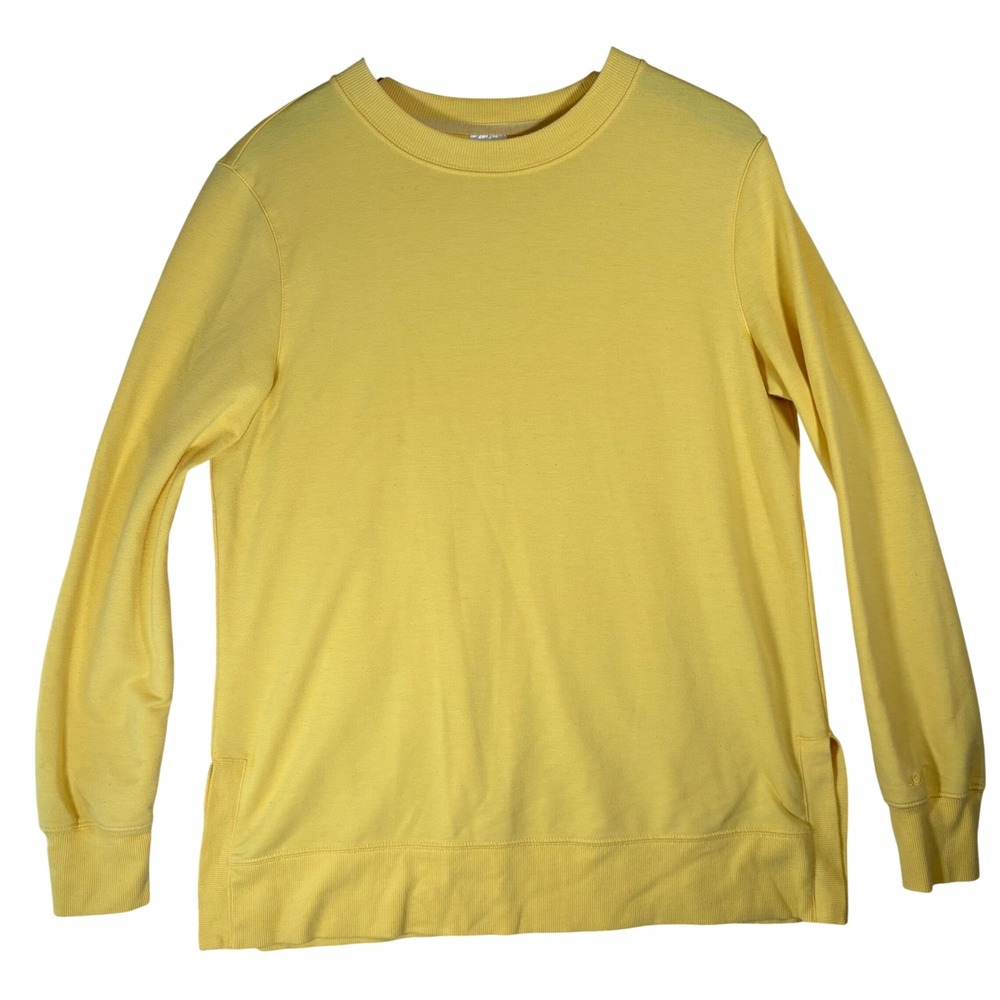 Jockey Yellow Crew Neck Sweatshirt Large Long Sleeve Loungewear Pullover Top